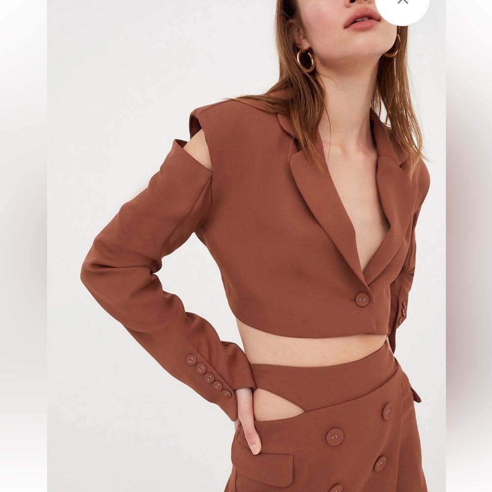 NWT For Love and Lemons Alysa Crop Top jacket 🤎